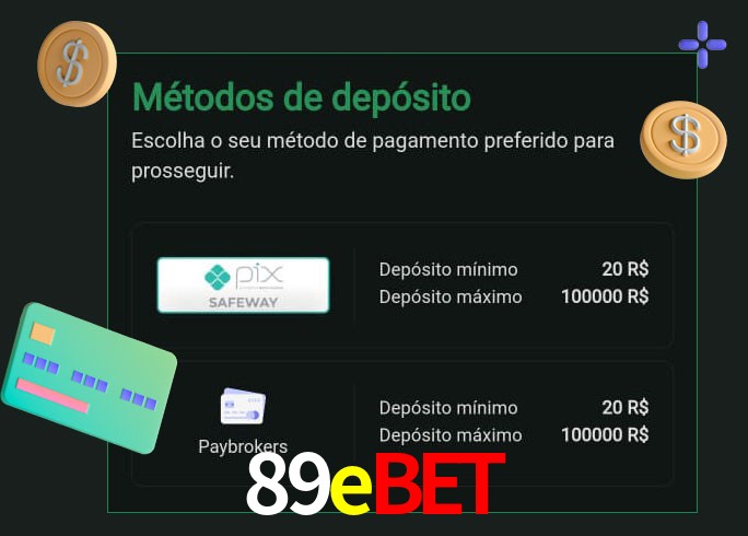 O cassino 89ebet oferece uma grande variedade de métodos de pagamento